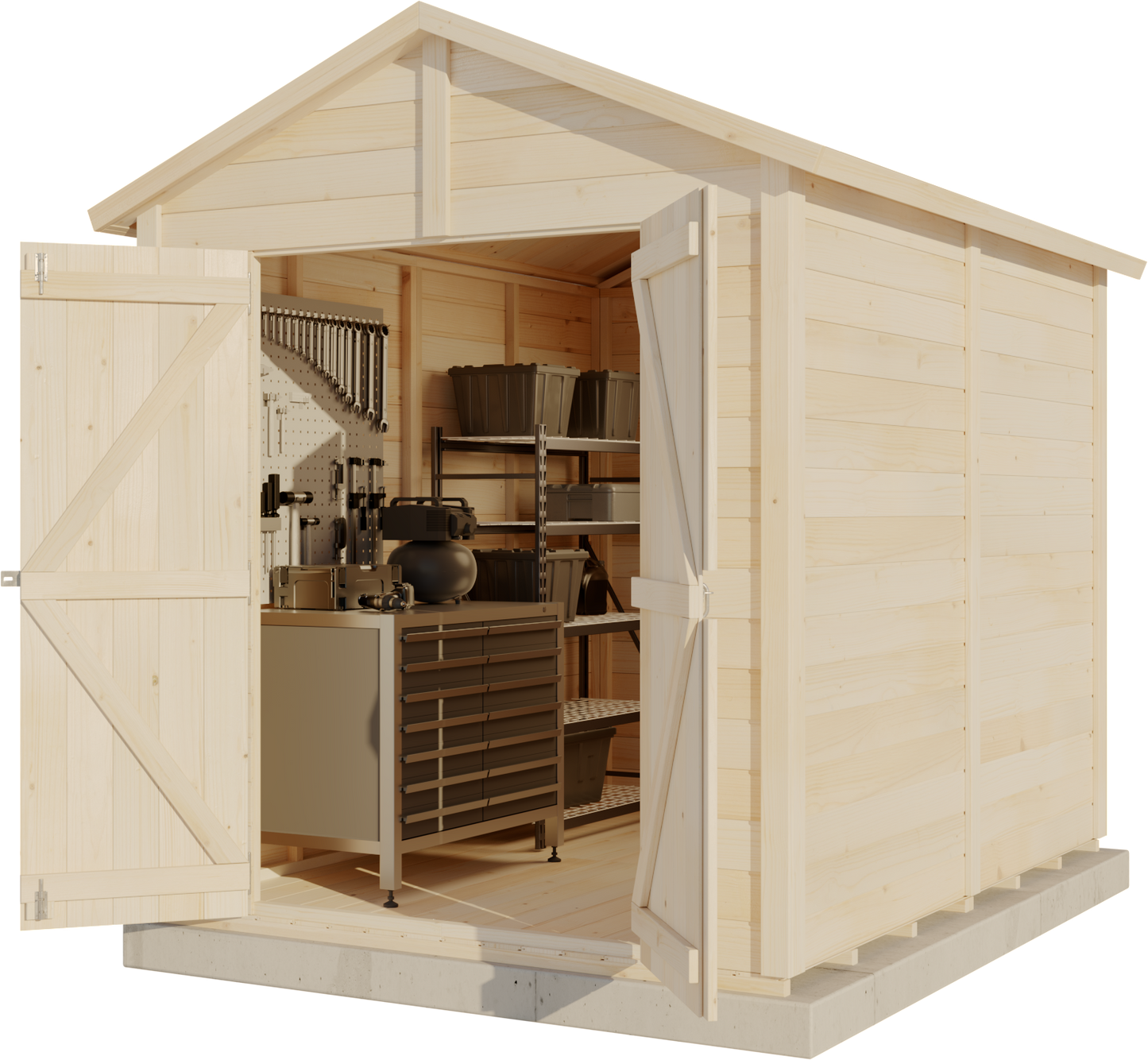 Storehaus Förråd med sadeltak och dubbeldörrar 246 x 186 cm